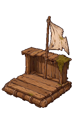 Flood Frontier level 3 reinforced raft GIF with a larger wooden platform