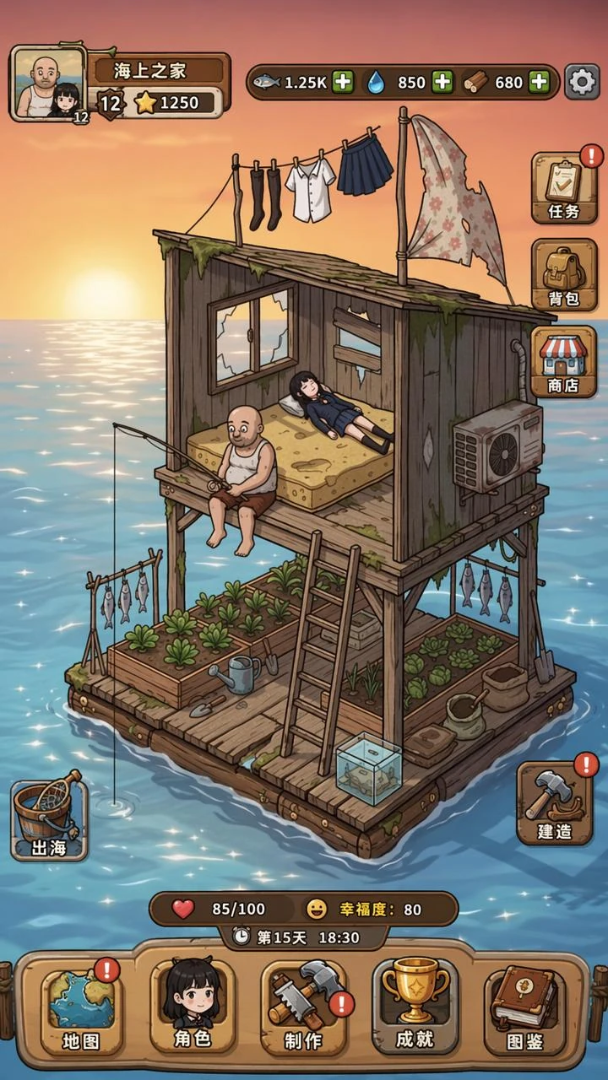 Flood Frontier reference screen showing the target game interface layout