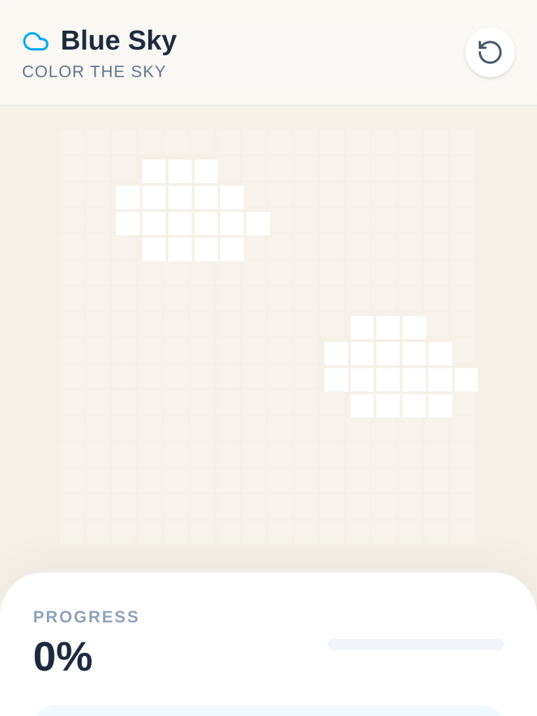 sky Pixel Art Coloring