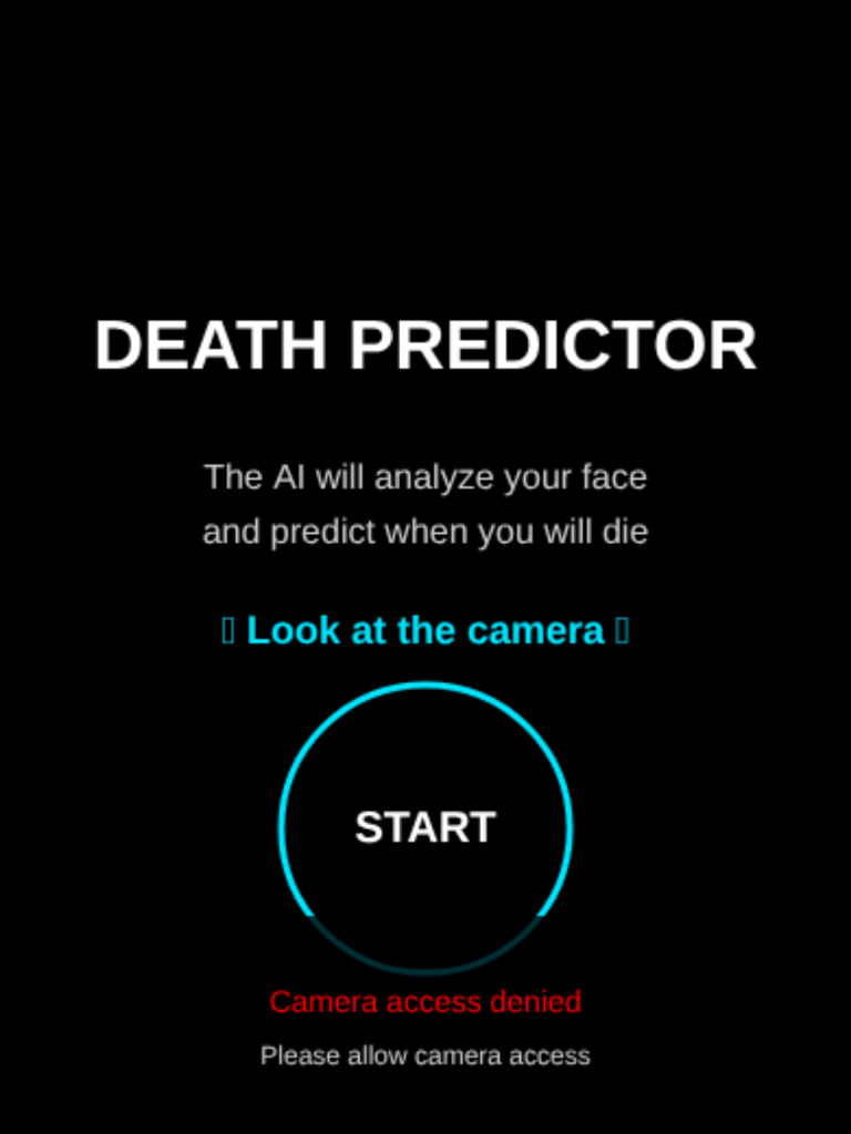 Death Predictor Face Game
