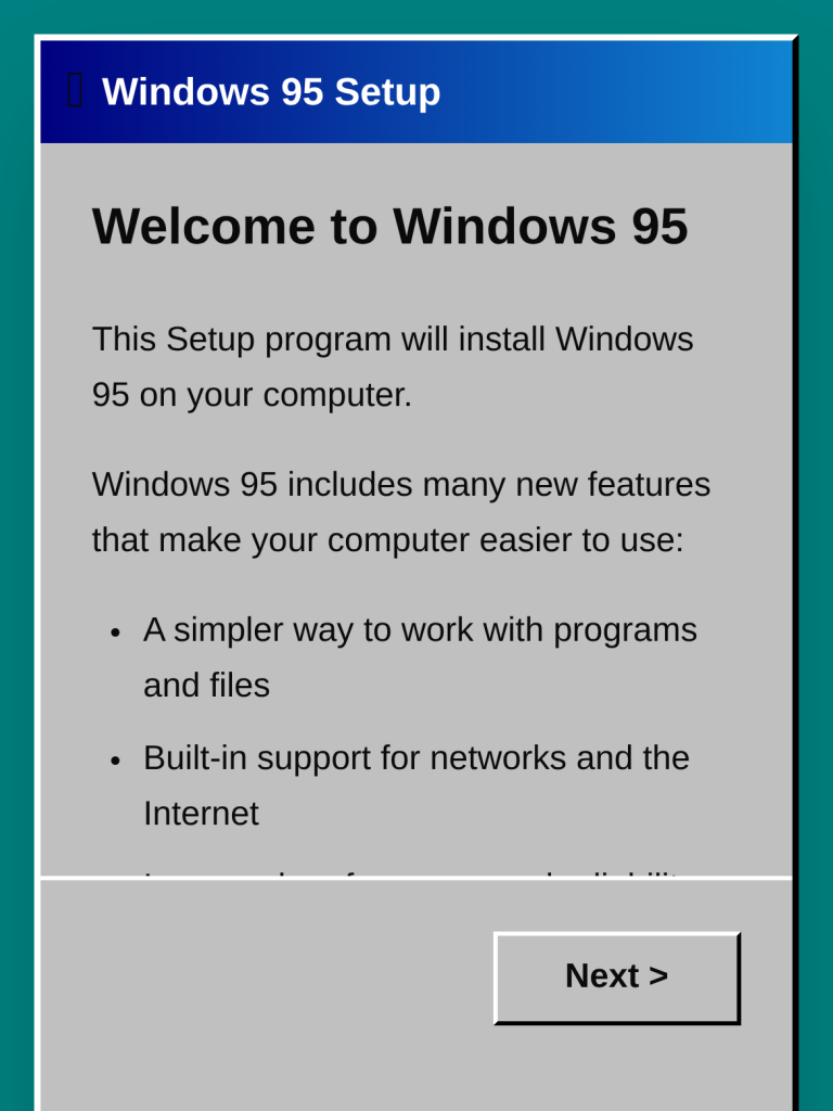 Windows 95 Simulator