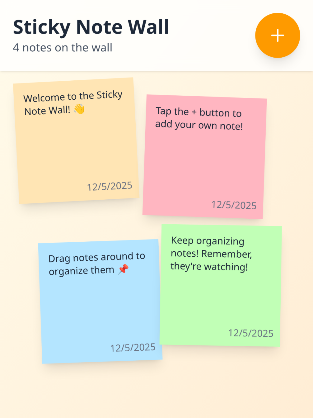 Sticky note wall