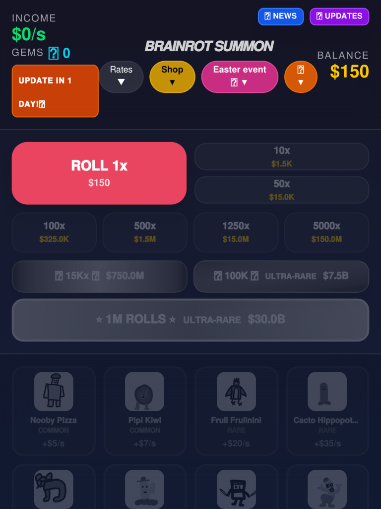 ROLL A BRAINROT [1 DAY!⏰]