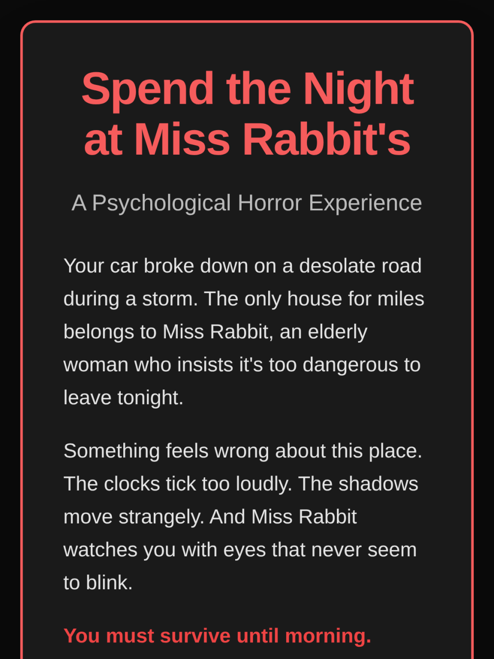Spend the Night at Miss Rabbit's