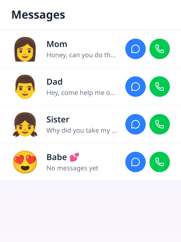 Family Text & Call Simulator