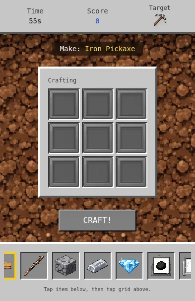 Crafting game themed after Minecraft