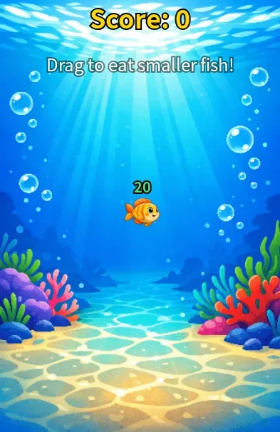 Fish eat smaller fish and grow larger